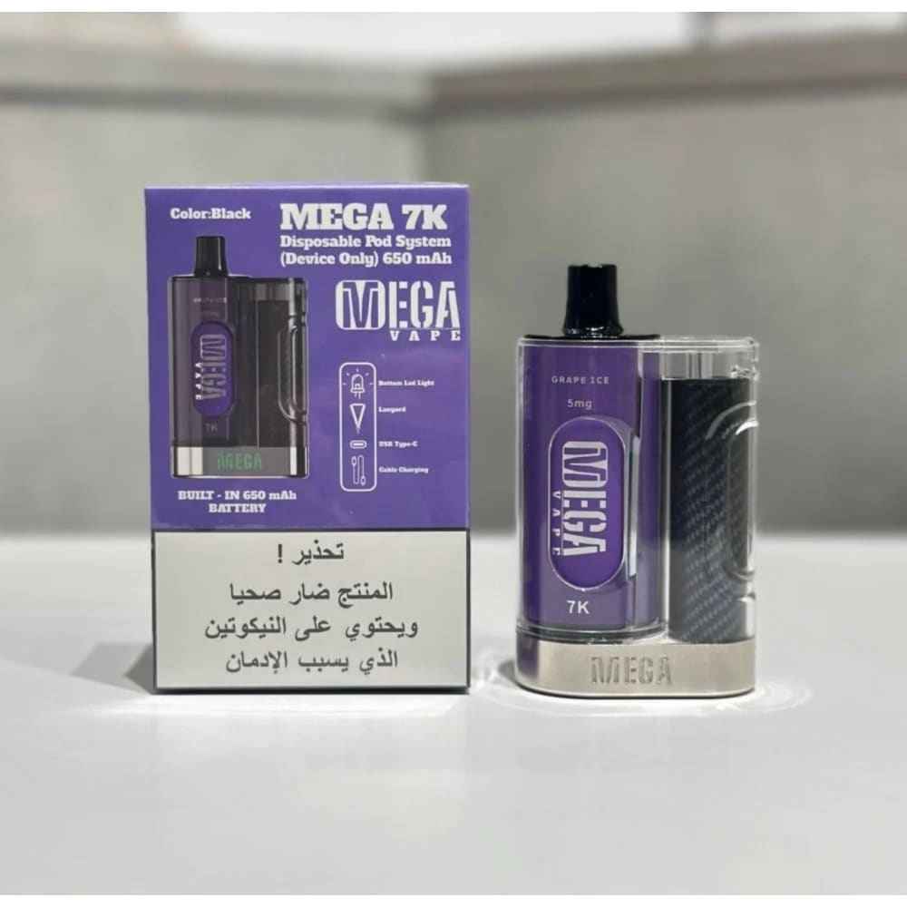 جهاز استخدام سحبة سيجارة ميقا مع بودات 50 نيكوتين 7000 شفطة