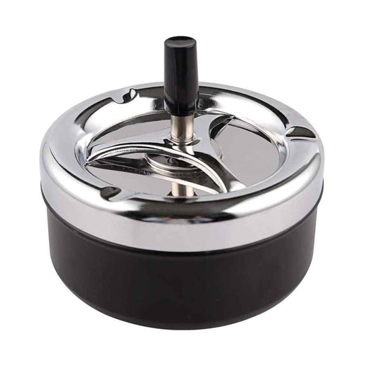 طفاية سجائر معدنية دوارة بالضغط عدة اشكال ASHTRAY - اسود