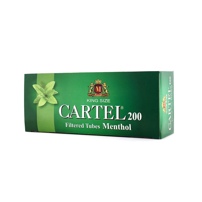 انابيب سجائر تعبئة كارتيل 200 حبه فلتر نعناع CARTEL
