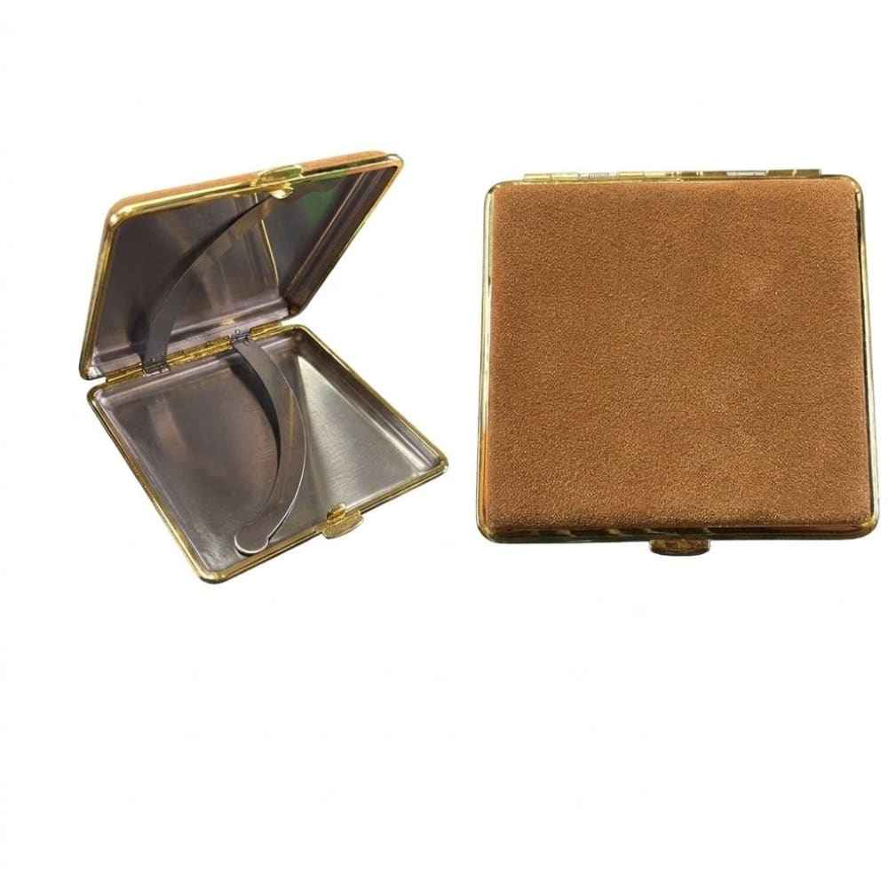 حافظة سجائر معدنية من القماش البني