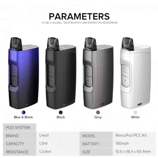 جهاز سحبة سيجارة مارسو بود من يو ويل UWELL - اسود ازرق