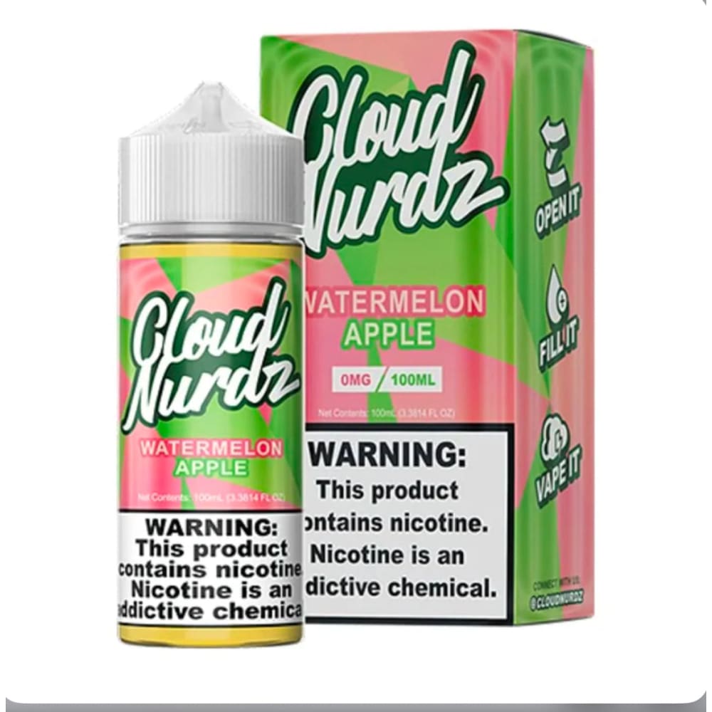 نكهة فيب بطيخ تفاح كلاود نيردز 100 مل CLOUD NURDZ - نيكوتين