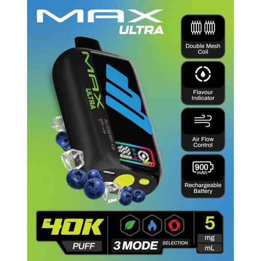 NASTY MAX ULTRA سحبة سيجارة ناستي ماكس الترا 40000 شفطة 50
