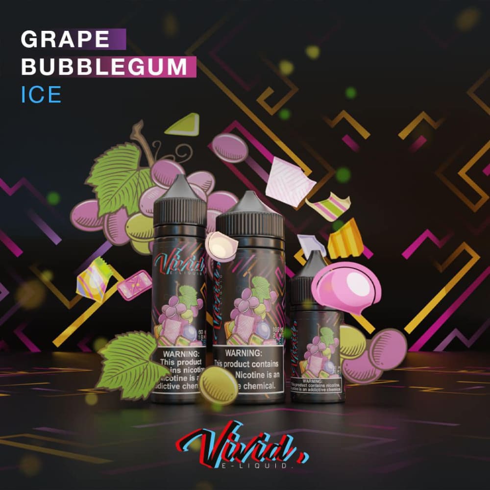نكهة فيب علكة عنب ايس من فيفيد (100مل) Vivid نيكوتين 2