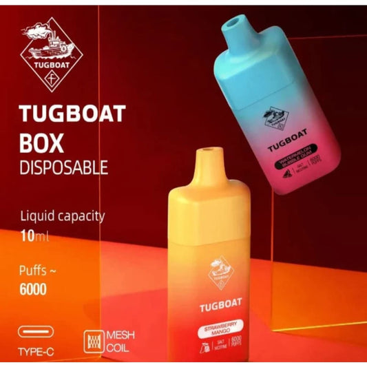 TUGBOAT سحبة سيجارة تاق بوت 6000 شفطة 50 نيكوتين عدة نكهات