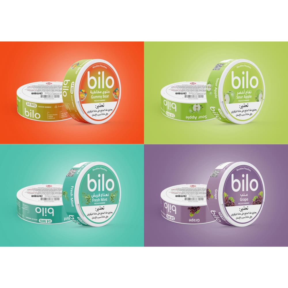 (10 نيكوتين) اظرف نيكوتين بيلو عدة نكهات Bilo