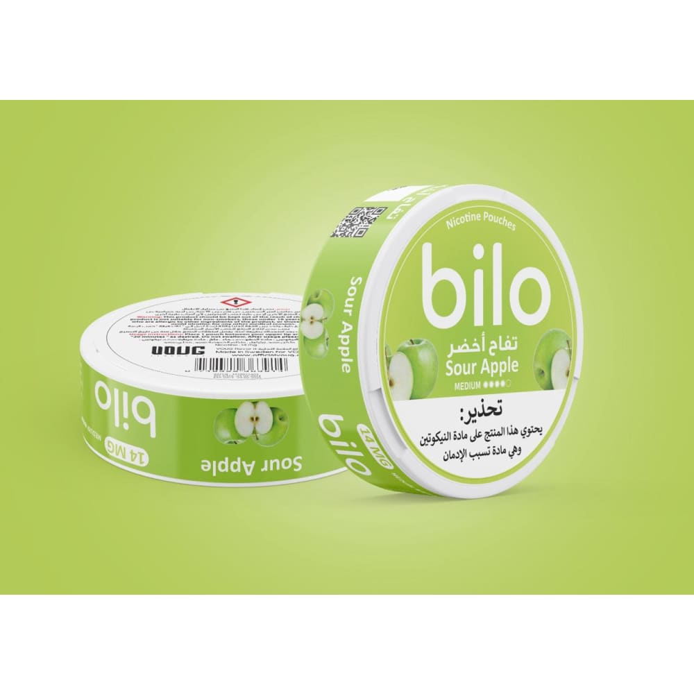(14 نيكوتين) اظرف نيكوتين بيلو عدة نكهات Bilo - تفاح اخضر