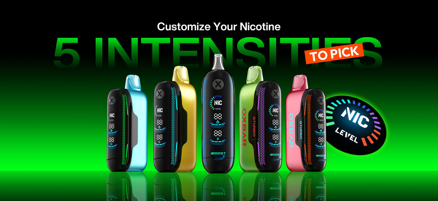 Oxbar GTURBO سحبة سيجارة اوكس بار تيربو 36000 شفطة 50 نيكوتين عدة نكهات استخدام مره واحد