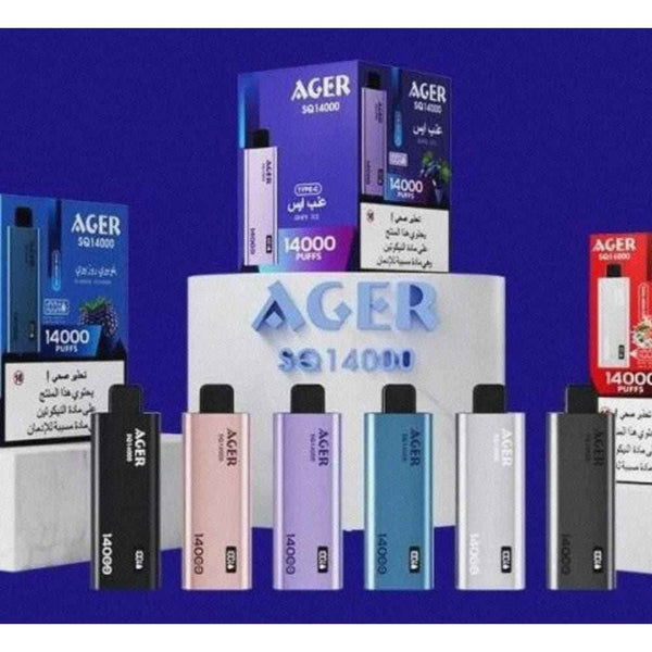 AGER سحبة سيجارة اجير 14000 شفطة 50 نيكوتين عدة نكهات