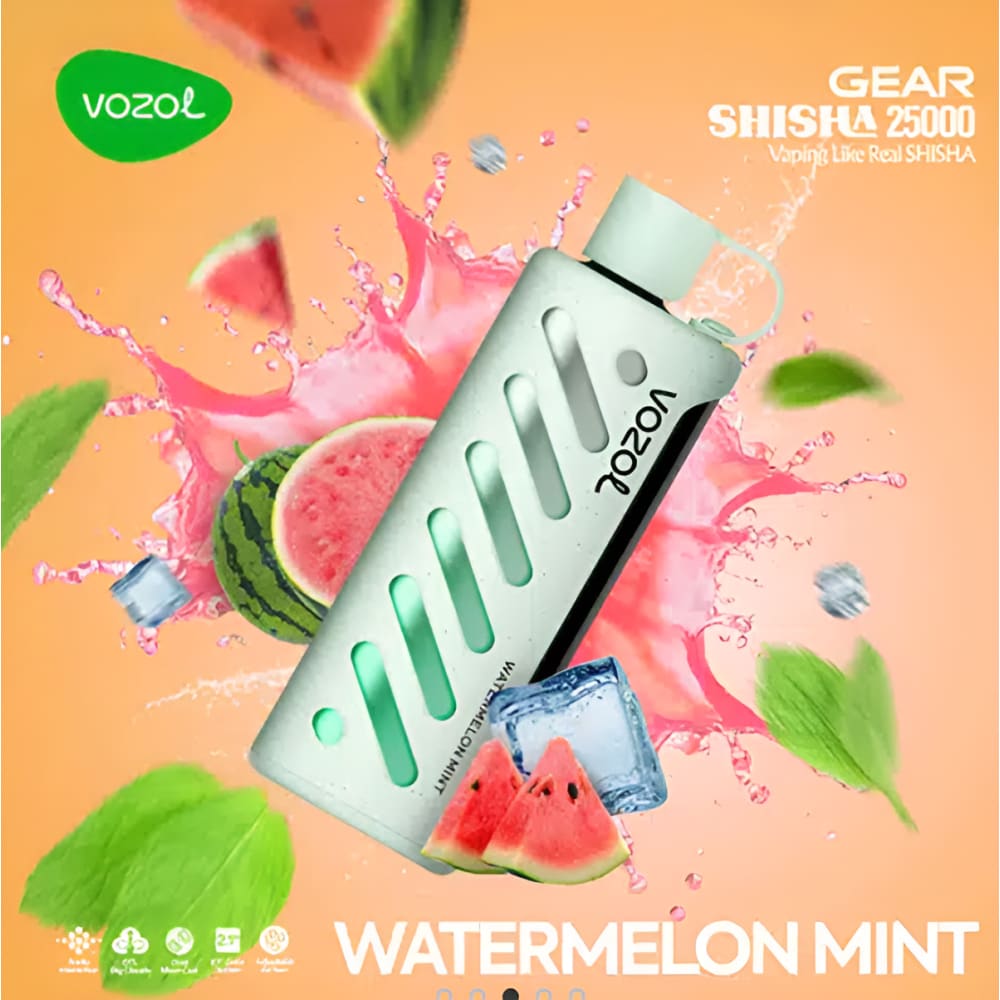 Vozol Gear Shisha جهاز فيب شيشة فوزول 25000 شفطة عدة نكهات