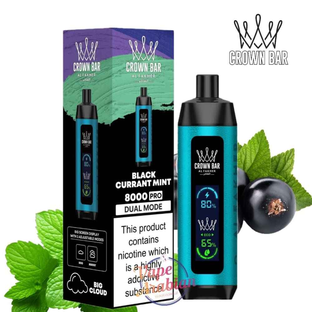 جهاز فيب شيشة كراون بار برو دول مود 8000 شفطة 5 نيكوتين عدة