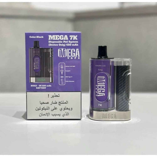 جهاز استخدام سحبة سيجارة ميقا مع بودات 20 نيكوتين 7000 شفطة