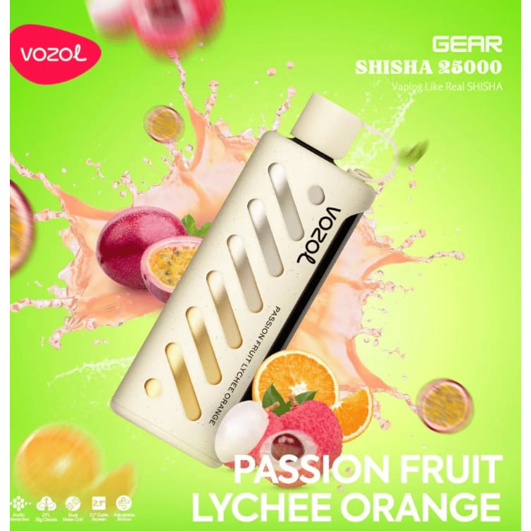 Vozol Gear Shisha جهاز فيب شيشة فوزول 25000 شفطة عدة نكهات