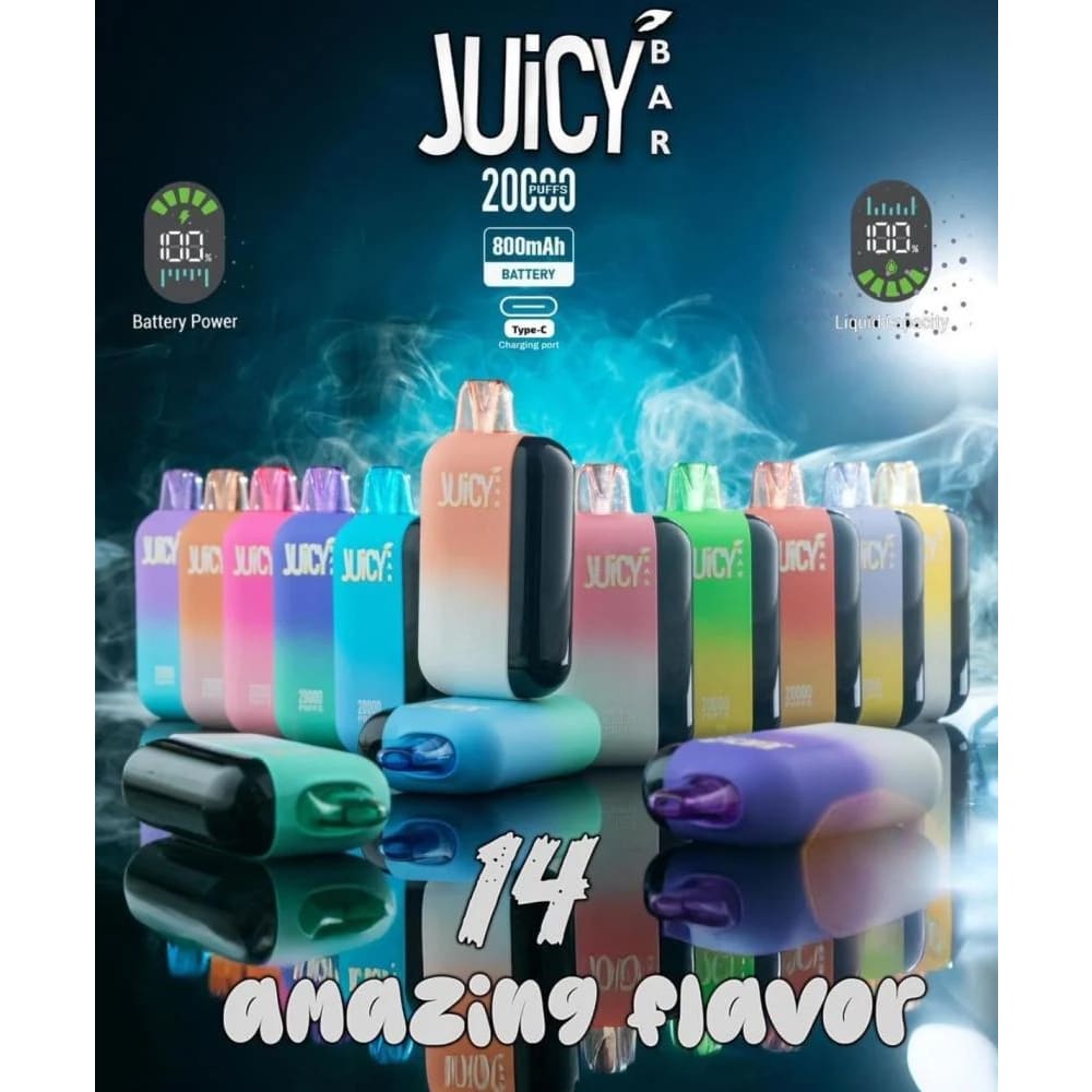 JUICY BAR سحبة سيجارة جوسي بار 20000 شفطة 50 نيكوتين عدة