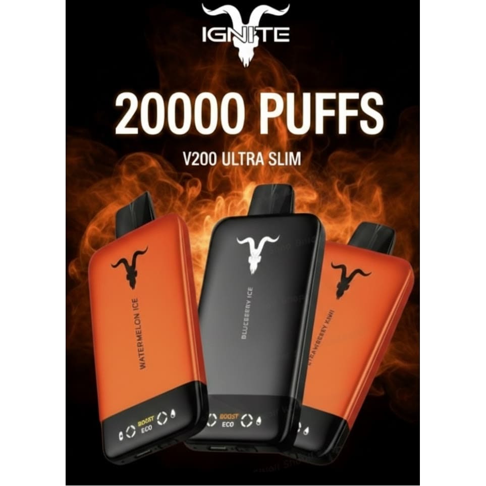 IGNITE V200 سحبة سيجارة اجنايت 20000 شفطة 20 نيكوتين عدة