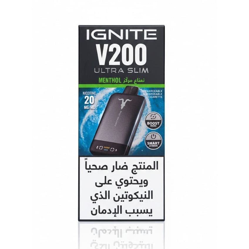 IGNITE V200 سحبة سيجارة اجنايت 20000 شفطة 20 نيكوتين عدة
