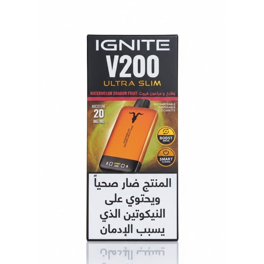 IGNITE V200 سحبة سيجارة اجنايت 20000 شفطة 20 نيكوتين عدة