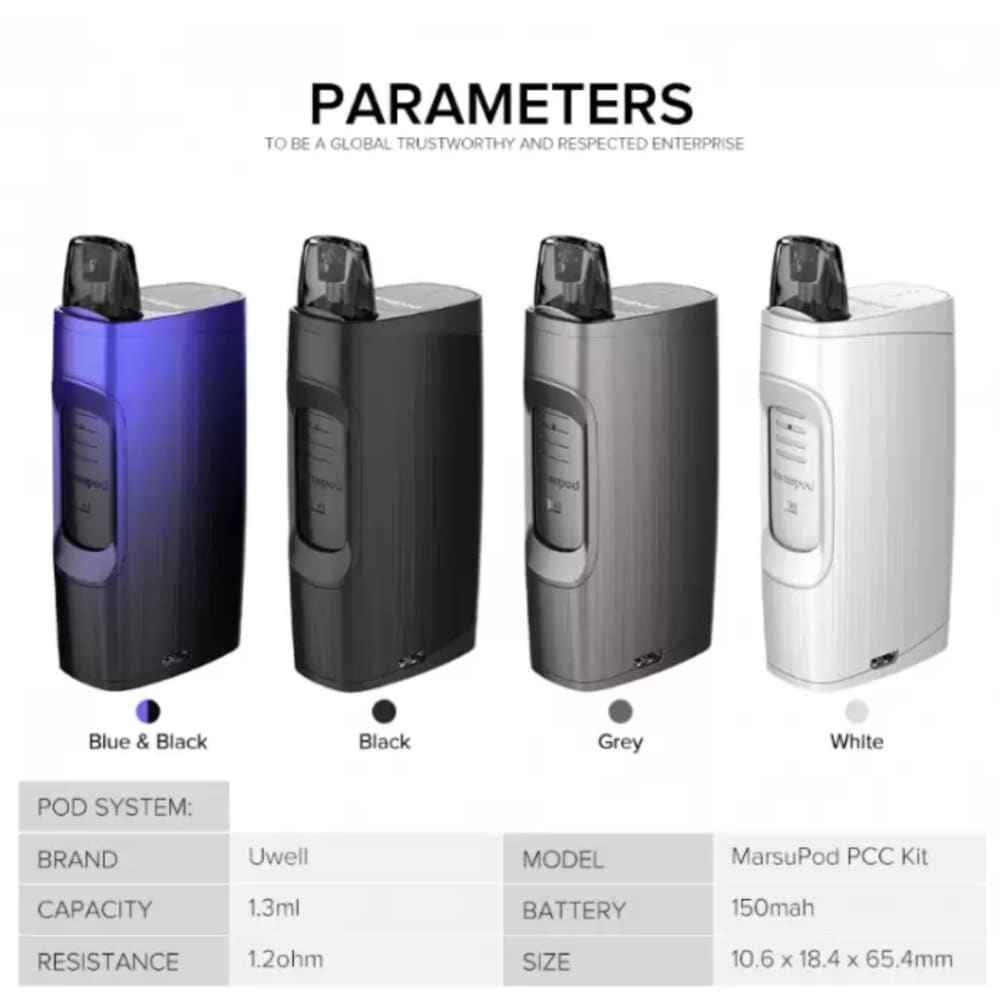 جهاز سحبة سيجارة مارسو بود من يو ويل UWELL - اسود ازرق