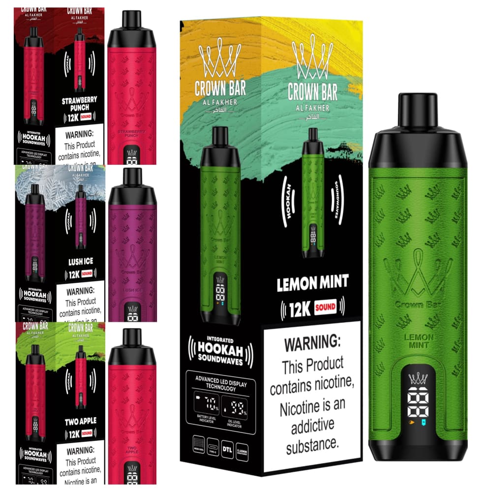 جهاز فيب شيشة كراون بار 12000 شفطة 5 نيكوتين عدة نكهات