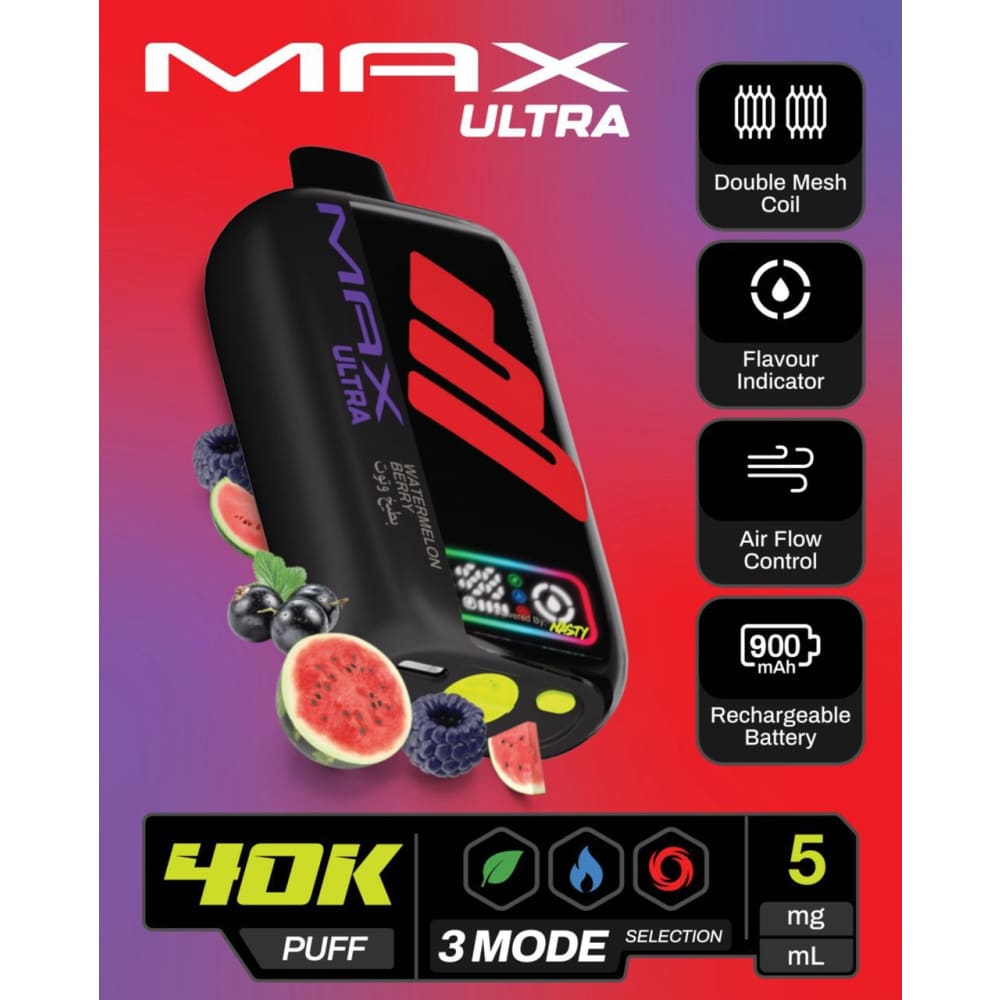 NASTY MAX ULTRA سحبة سيجارة ناستي ماكس الترا 40000 شفطة 50