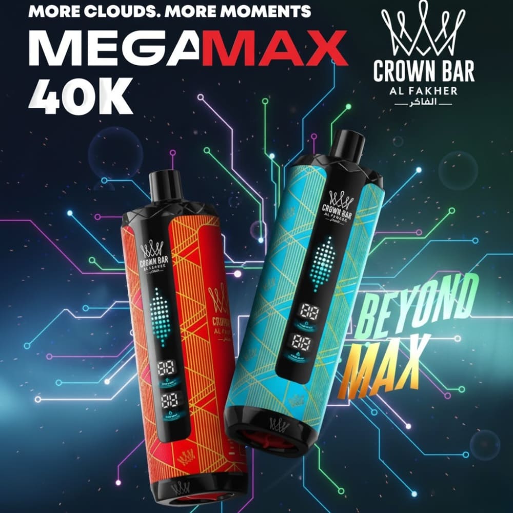 جهاز فيب شيشة الفاخر ميقا ماكس 40000 شفطة 6 نيكوتين عدة