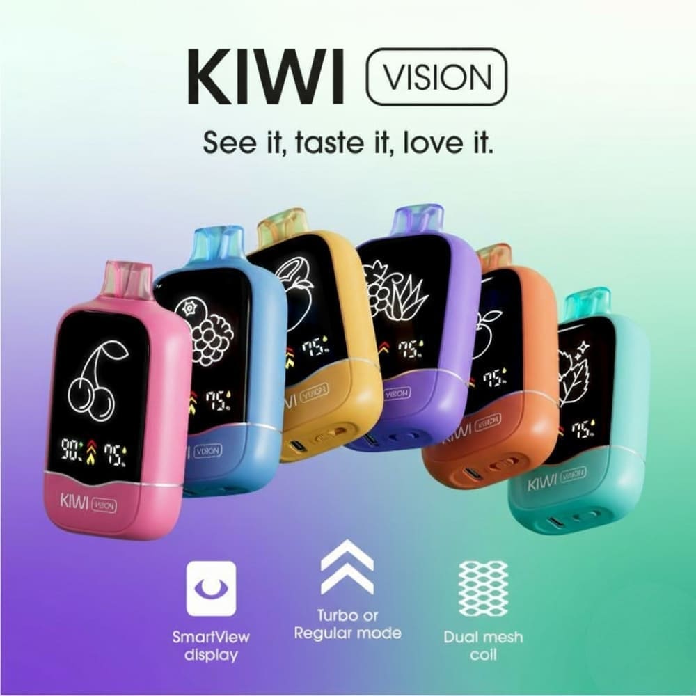 جهاز سحبة كيوي 20000 شفطة 20 نيكوتين عدة نكهات استخدام مره