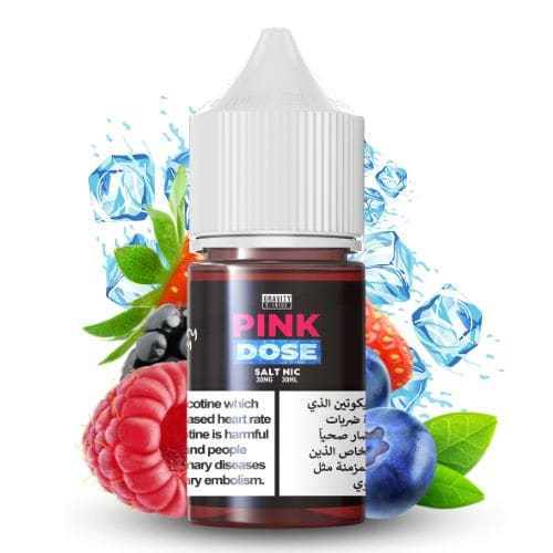 PINK DOSE نكهة فراولة توت مشكل ايس من بنك دوز سولت نيكوتين