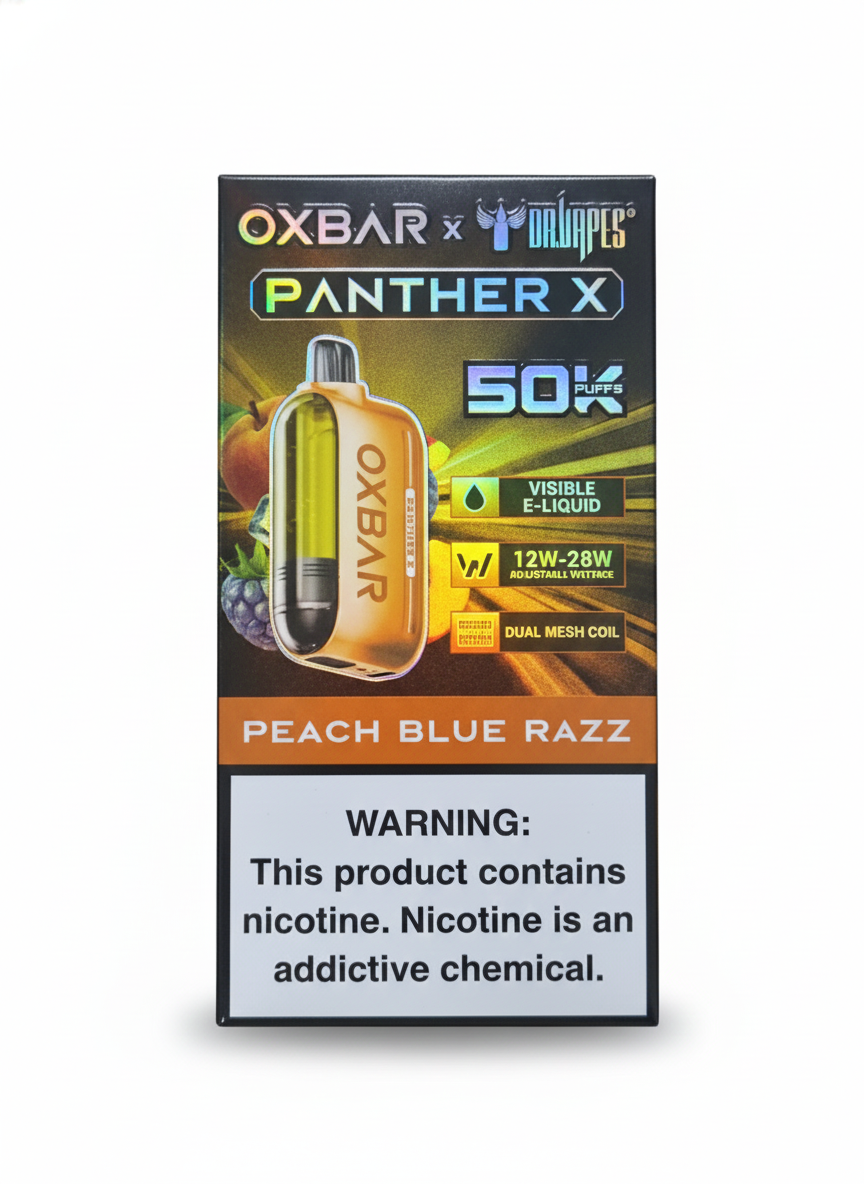 Oxbar Panther X سحبة سيجارة اوكس بار بانثر اكس 50000 شفطة 20 نيكوتين عدة نكهات استخدام مره واحد