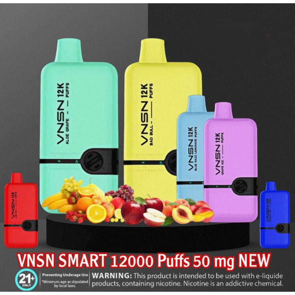 VNSN SMART سحبة سيجارة فنسن سمارت 12000 شفطة 50 نيكوتين عدة